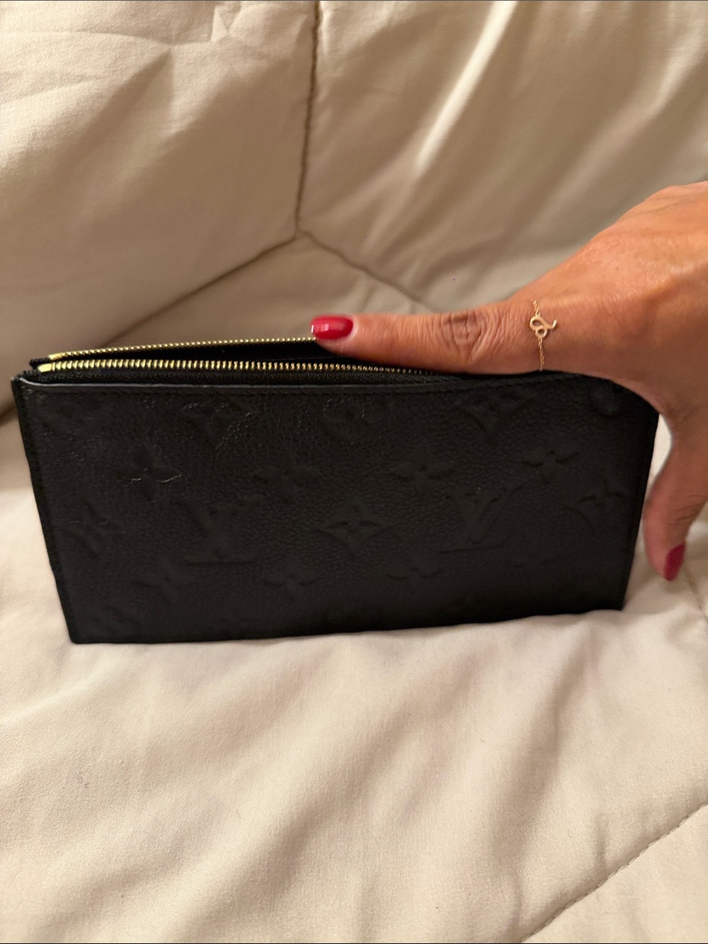 Louis Vuitton Black Embossed Monogram zip insert/card holder - Picture 9 of 15